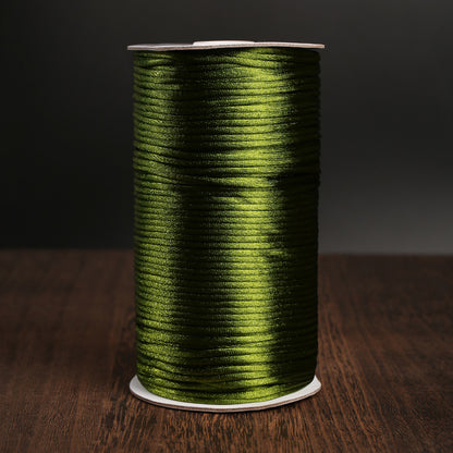 Glossy 3mm Nylon Braiding Cord for Chinese Knot DIY Jewelry Making, Korean Silk Style Craft String, 500g Bulk Spool for Bracelets & Decoration