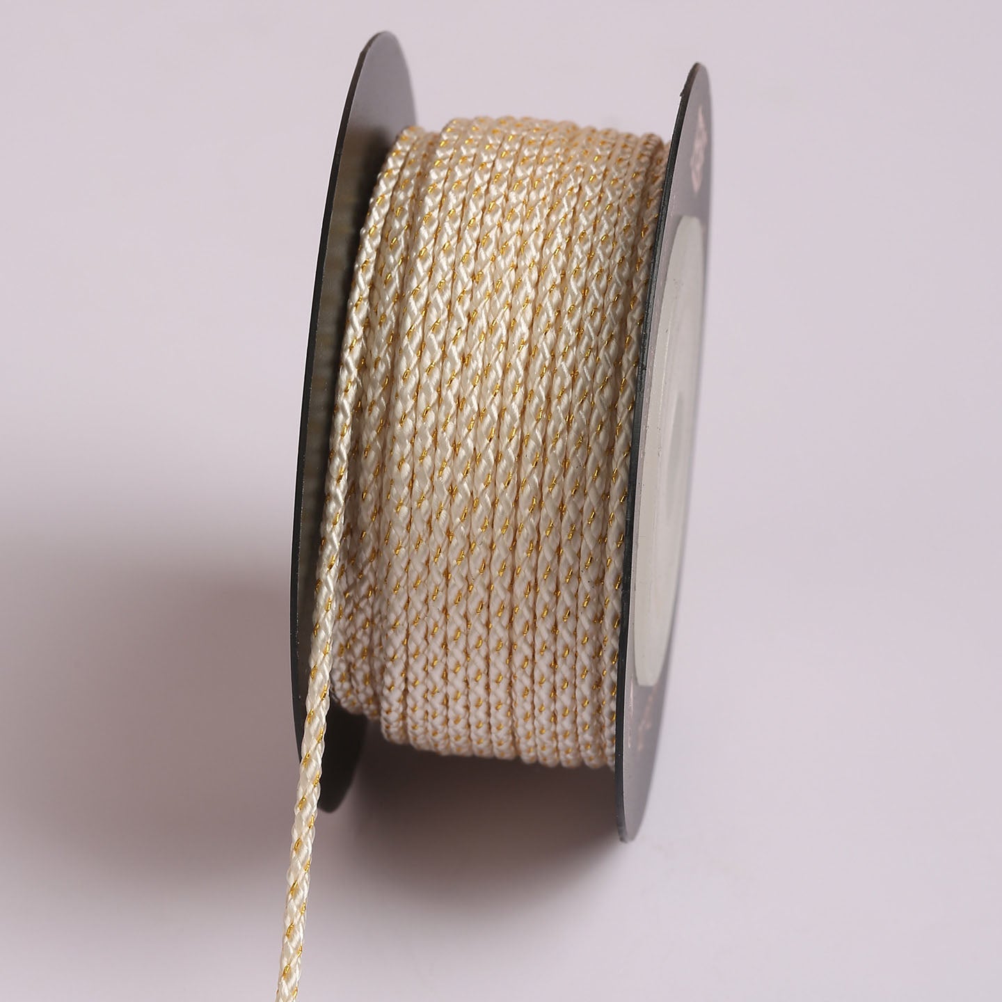 Gold-Accent 1.5mm Mambo Craft Cord, Decorative Braiding String for Handmade Jewelry and Knotting Projects