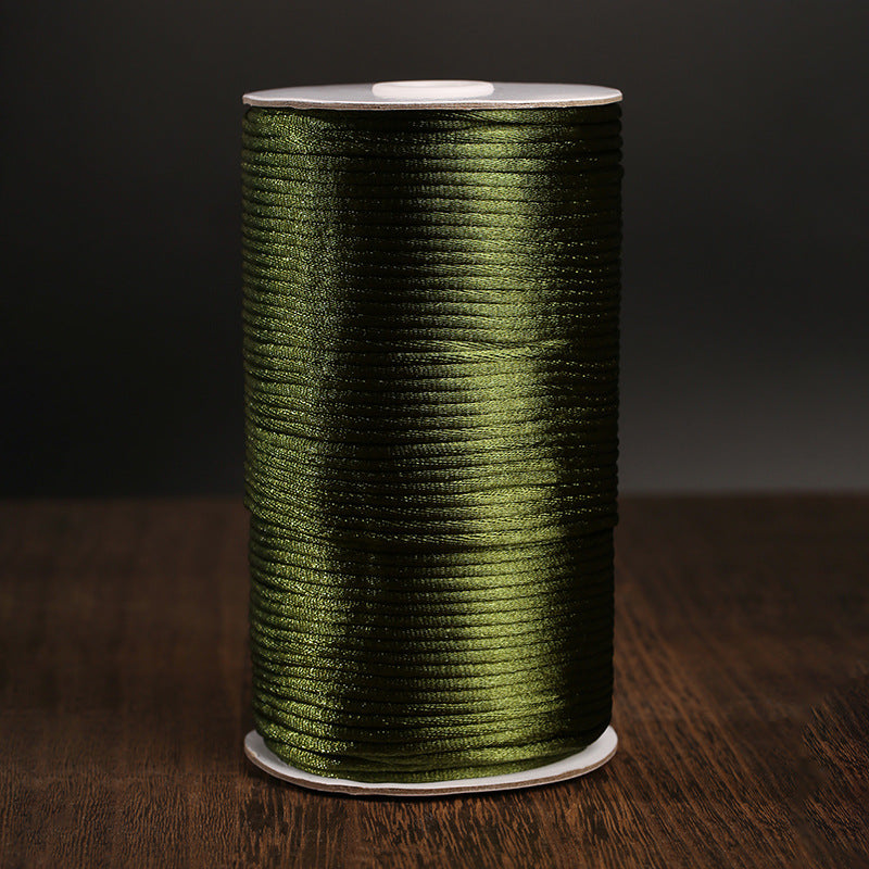 Glossy 3mm Nylon Braiding Cord for Chinese Knot DIY Jewelry Making, Korean Silk Style Craft String, 500g Bulk Spool for Bracelets & Decoration