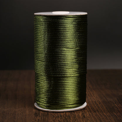 Glossy 3mm Nylon Braiding Cord for Chinese Knot DIY Jewelry Making, Korean Silk Style Craft String, 500g Bulk Spool for Bracelets & Decoration