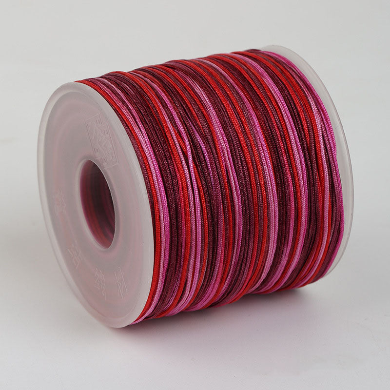 Variegated Nylon Jewelry String 0.7mm for Bracelet, Knotting & Decorative Craft Use