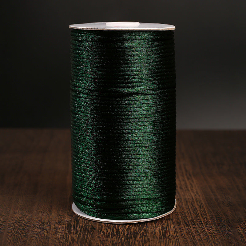 Glossy 3mm Nylon Braiding Cord for Chinese Knot DIY Jewelry Making, Korean Silk Style Craft String, 500g Bulk Spool for Bracelets & Decoration