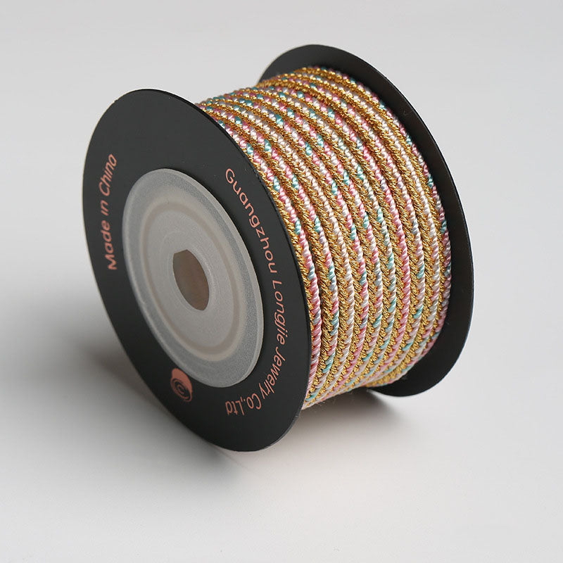 3.0mm Multi-Tone Braided Rope, 8-Strand Polyester Cord for Handcrafted Bracelets, Necklaces & Creative Accessories