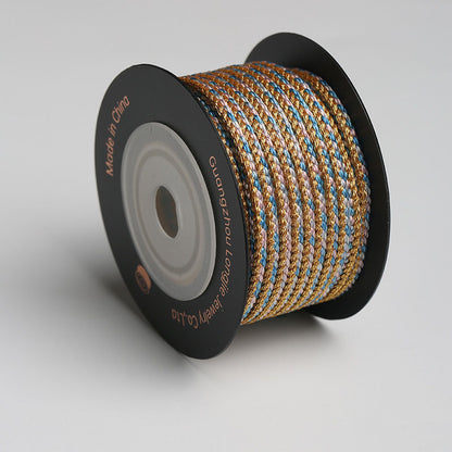 3.0mm Multi-Tone Braided Rope, 8-Strand Polyester Cord for Handcrafted Bracelets, Necklaces & Creative Accessories