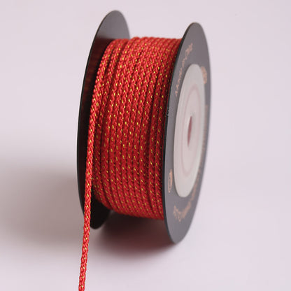 Gold-Accent 1.5mm Mambo Craft Cord, Decorative Braiding String for Handmade Jewelry and Knotting Projects