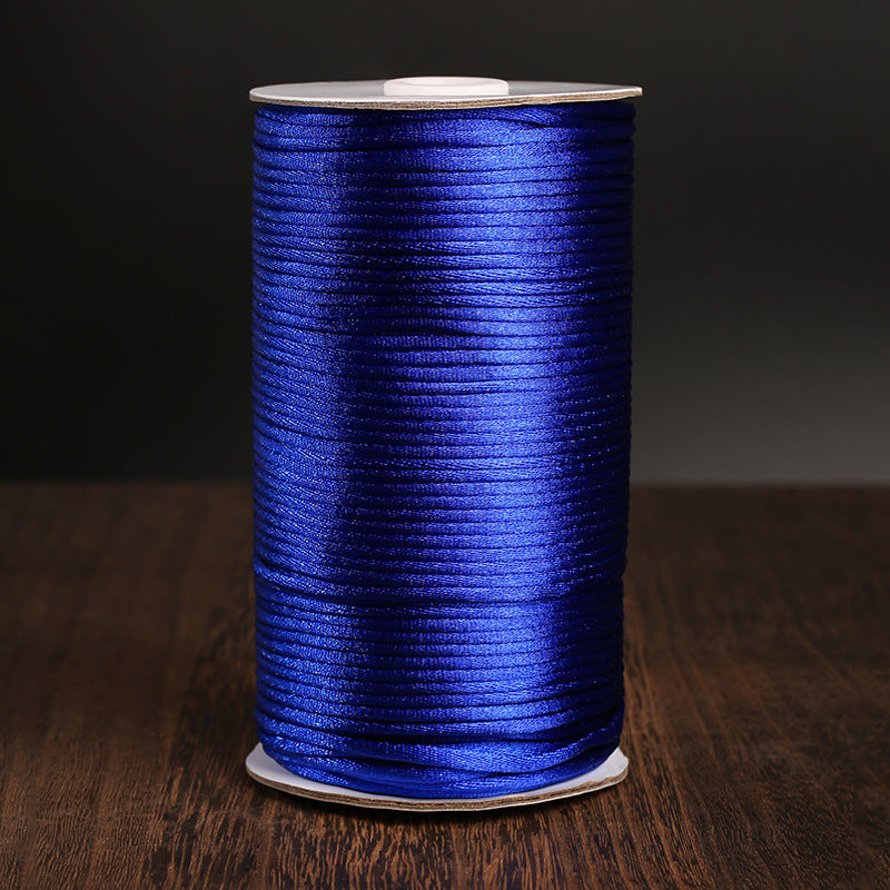 Glossy 3mm Nylon Braiding Cord for Chinese Knot DIY Jewelry Making, Korean Silk Style Craft String, 500g Bulk Spool for Bracelets & Decoration