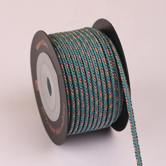 2.5mm Heavy-Duty 8-Ply Braided Cord for Handmade Jewelry, DIY Bracelet String, Gold Style Weaving Rope, Colorful Craft Supply