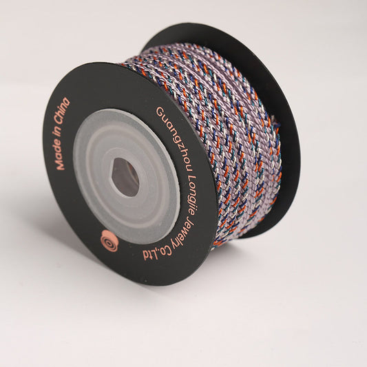 3.5mm Textured Fish Scale Cord for Jewelry Crafting, Multi-Color Braided Rope for DIY Bracelets, Necklaces & Handmade Designs