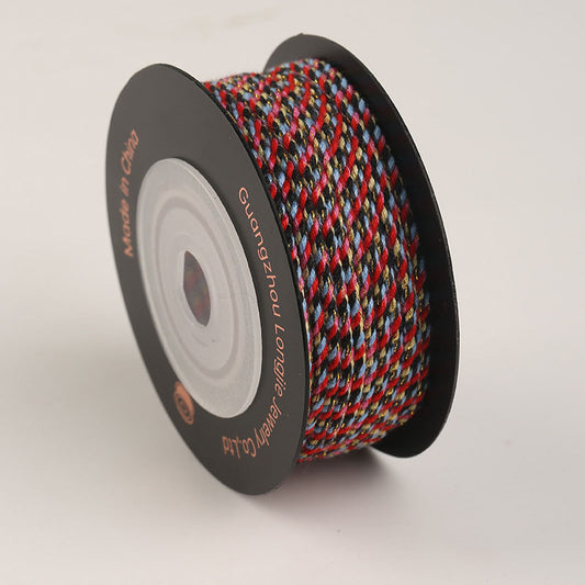 1.6mm Decorative Starry Fiber Cord, Twisted Cotton Thread for Handcrafted Wrist Bands, Cultural Knot Work & Jewelry Assembly