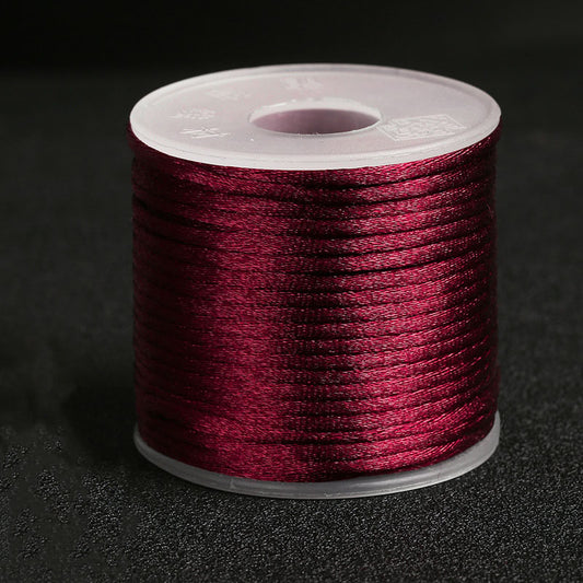 1.5mm Decorative Nylon Cord, Korean Silk Style Braiding Thread for Chinese Knot, Bracelet Making & DIY Handmade Crafts, Multicolor Wholesale Yarn