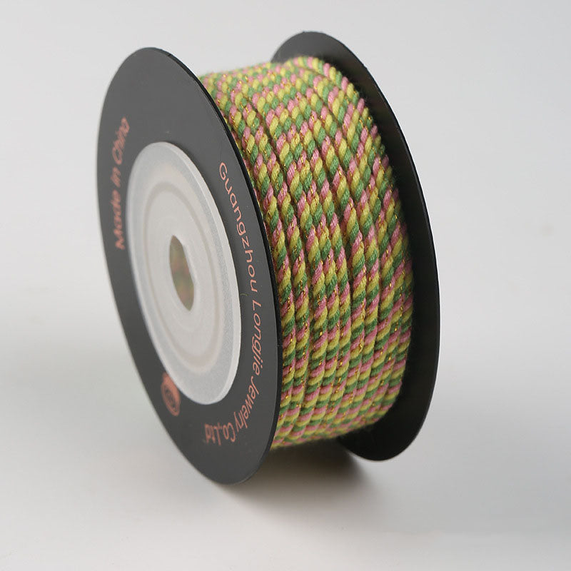 1.6mm Decorative Starry Fiber Cord, Twisted Cotton Thread for Handcrafted Wrist Bands, Cultural Knot Work & Jewelry Assembly