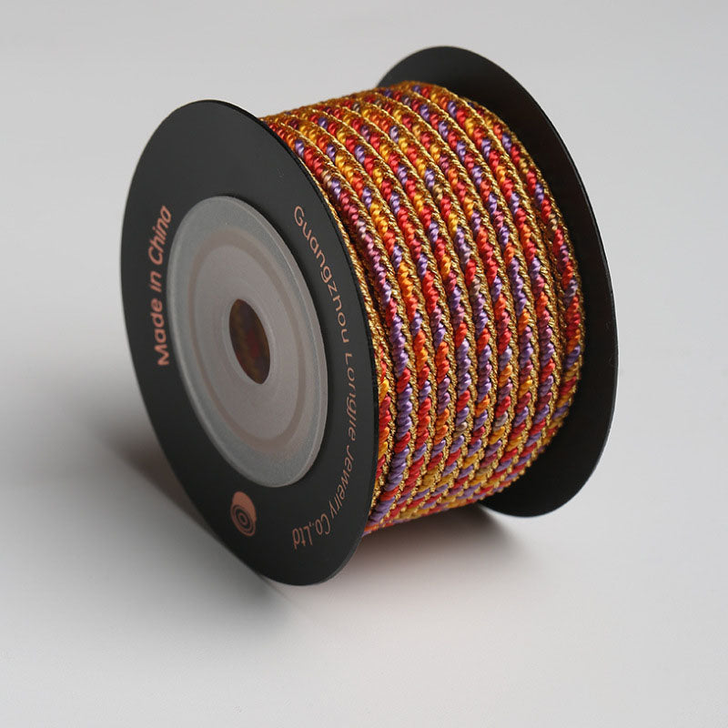 Decorative 3.0mm 8-Strand Woven Cord for Friendship Bracelets, Jewelry Braiding, Wristbands & DIY Craft Projects
