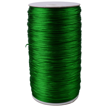 1.5mm Korean Silk Nylon Cord for Chinese Knotting & DIY Jewelry Making – Durable Braiding and Weaving Thread, Fade-Resistant Craft Rope, 500m Large Roll for Handmade Projects