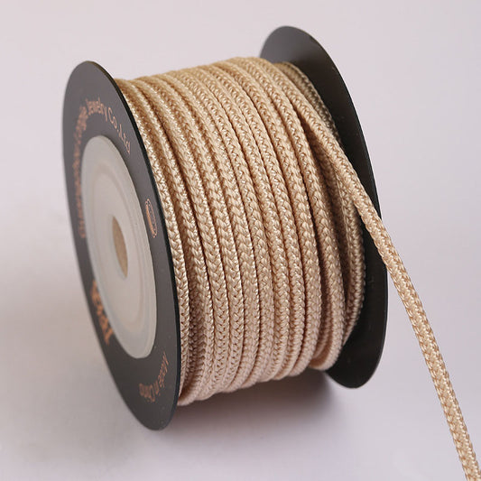 Extra Hard 2.5mm Eight-Strand Craft Cord for Jewelry Projects, Handwoven Bracelet Rope, Decorative Gold Braiding String, Multiple Colors