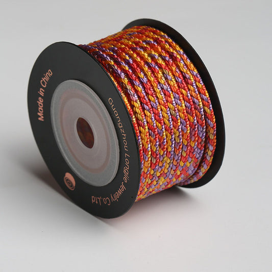3.0mm Artisan Braided Jewelry Cord, Colorful 8-Strand Weaving Rope for Pendants, Bracelets & Handmade Decorations