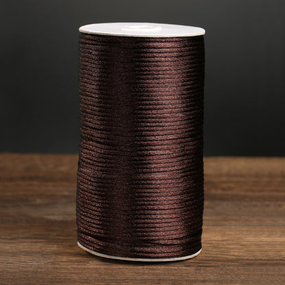 Premium 3mm Chinese Knot Cord, Korean Silk Look Braided Nylon Rope, 500g Jumbo Spool Craft String for DIY Jewelry, Bracelet Making & Home Styling