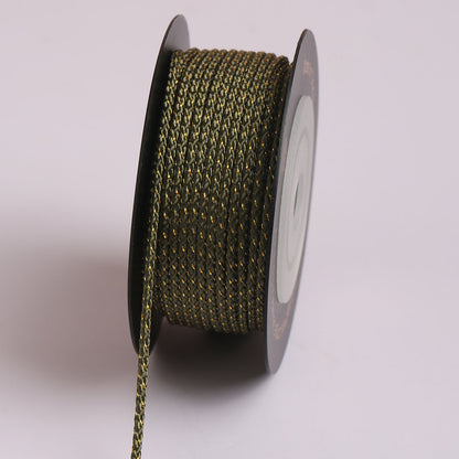 Decorative Metallic Braided Cord 1.5mm, DIY Jewelry String for Friendship Bracelets, Necklaces and Crafts