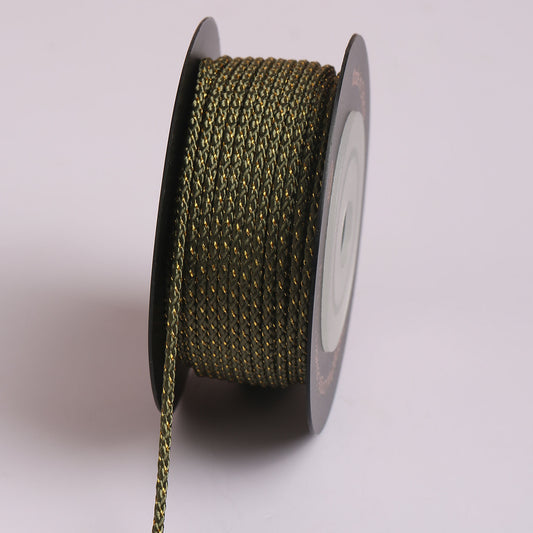 Decorative Metallic Braided Cord 1.5mm, DIY Jewelry String for Friendship Bracelets, Necklaces and Crafts