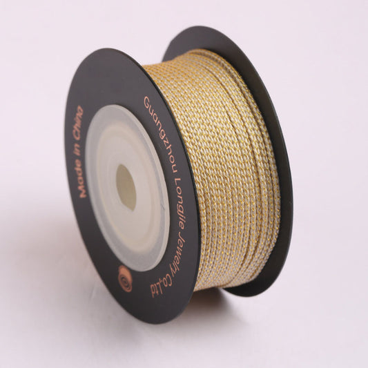 Starry Design 1.2mm Mambo Craft Cord for DIY Jewelry, Gold Finish Bracelet String, Handwoven Accessories Rope, Multiple Colors