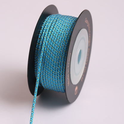 Decorative Metallic Braided Cord 1.5mm, DIY Jewelry String for Friendship Bracelets, Necklaces and Crafts