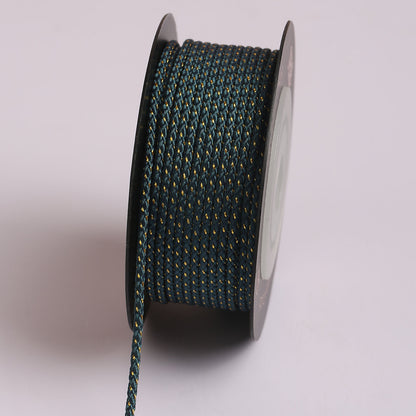 Decorative Metallic Braided Cord 1.5mm, DIY Jewelry String for Friendship Bracelets, Necklaces and Crafts