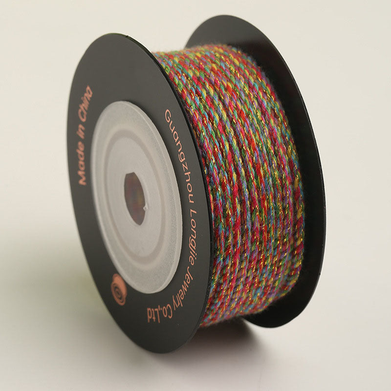 1.6mm Starry Pattern Cotton Cord, Soft Braided Decorative Yarn for Handmade Wrist Art, Ornament Crafting & Textile DIY Projects