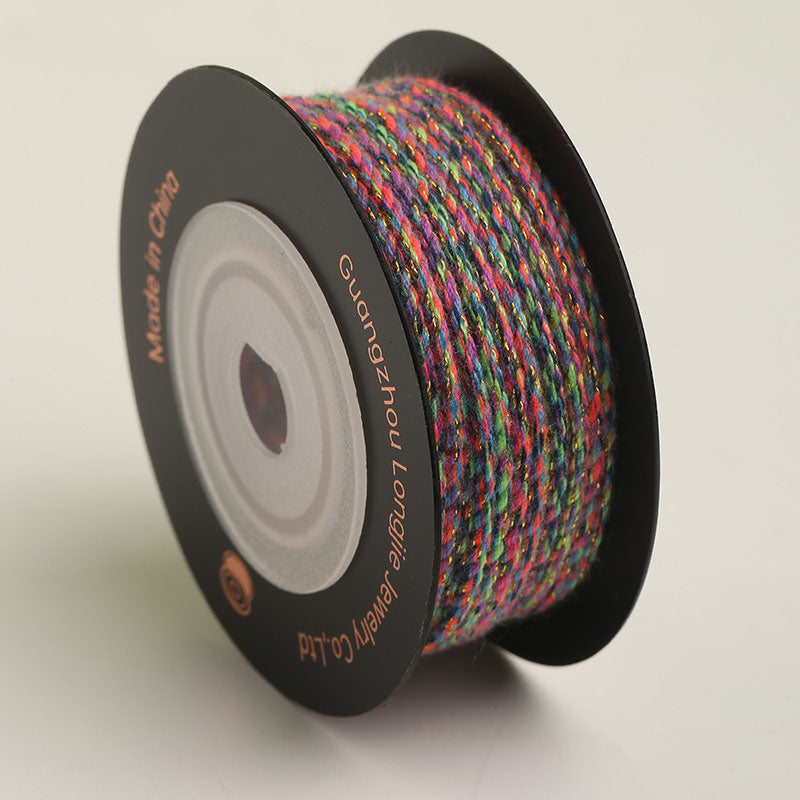 1.6mm Starry Pattern Cotton Cord, Soft Braided Decorative Yarn for Handmade Wrist Art, Ornament Crafting & Textile DIY Projects