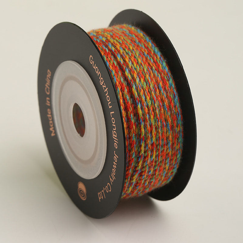 1.6mm Starry Pattern Cotton Cord, Soft Braided Decorative Yarn for Handmade Wrist Art, Ornament Crafting & Textile DIY Projects