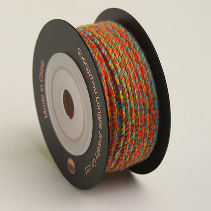 1.6mm Starry Pattern Cotton Cord, Soft Braided Decorative Yarn for Handmade Wrist Art, Ornament Crafting & Textile DIY Projects