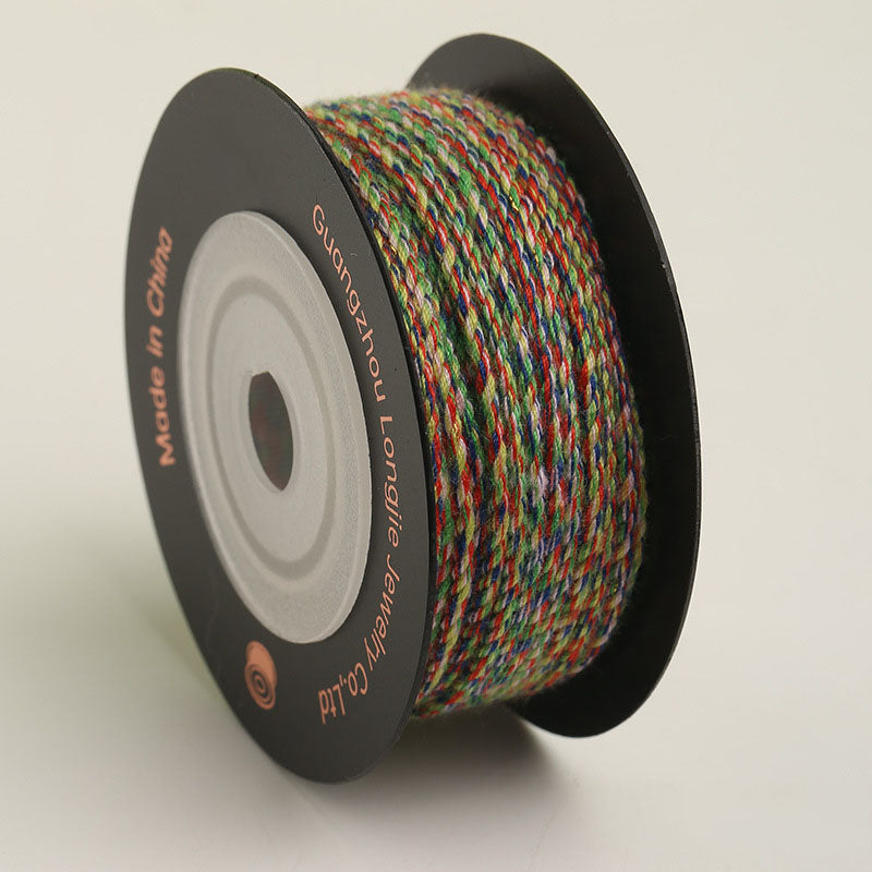 1.6mm Starry Pattern Cotton Cord, Soft Braided Decorative Yarn for Handmade Wrist Art, Ornament Crafting & Textile DIY Projects