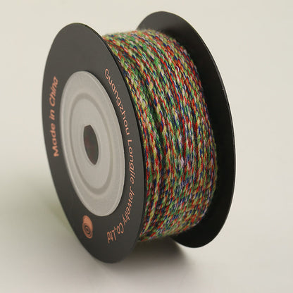 1.6mm Starry Pattern Cotton Cord, Soft Braided Decorative Yarn for Handmade Wrist Art, Ornament Crafting & Textile DIY Projects