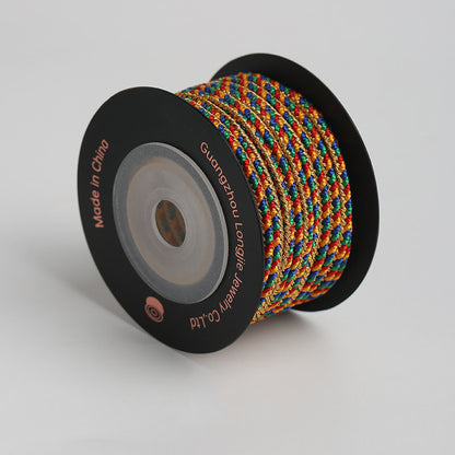 3mm Ethnic Pattern Craft String, Braided Decorative Cord for Handmade Bracelets, Charms & Accessories