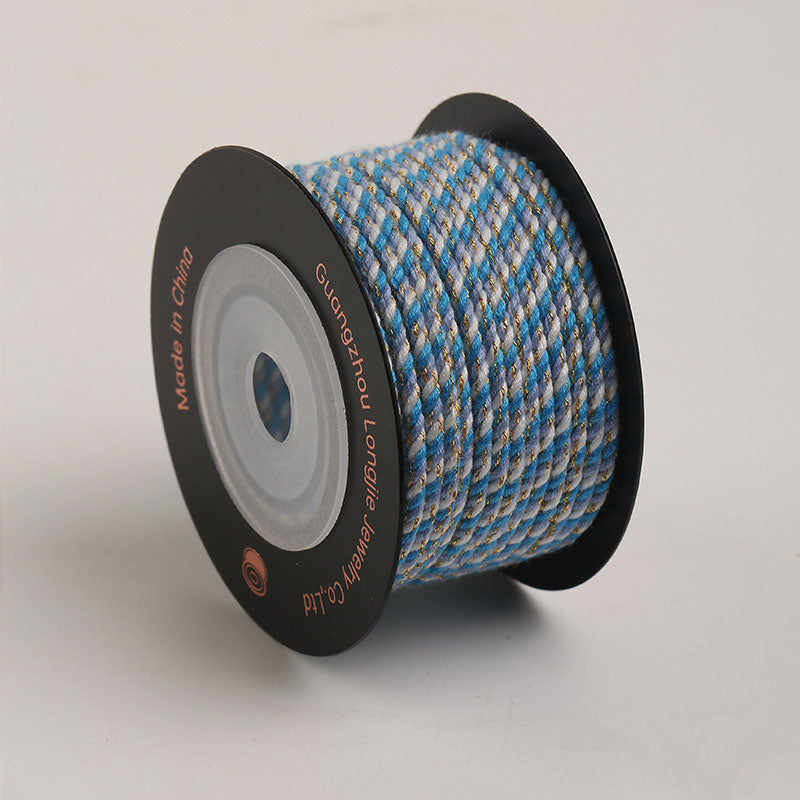 2.2mm Cotton Twist Braiding Cord for DIY Accessories, Decorative Starry Rope for Bracelets & Handcrafted Jewelry, Wholesale Available