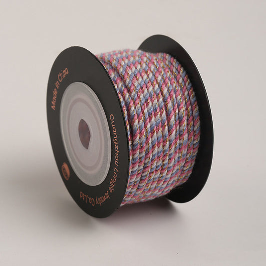 Colorful 2.2mm Starry Cotton Cord for Jewelry Making, Twisted Handwoven String for DIY Bracelets, Craft Rope & Handmade Designs