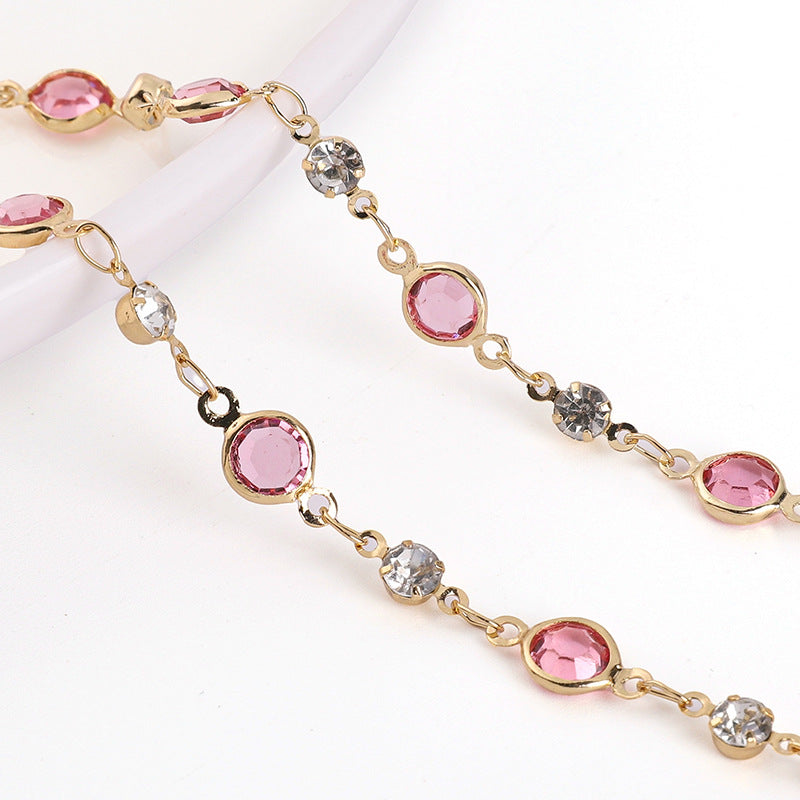 Pure Copper Color-Preserving Edging Glass Diamond Chain DIY