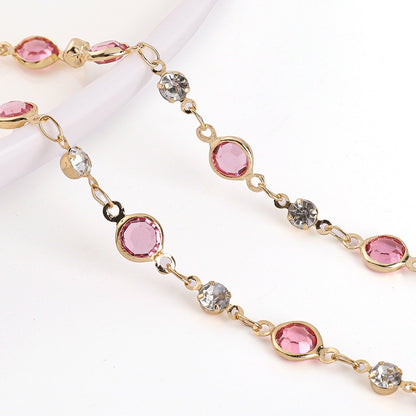 Pure Copper Color-Preserving Edging Glass Diamond Chain DIY