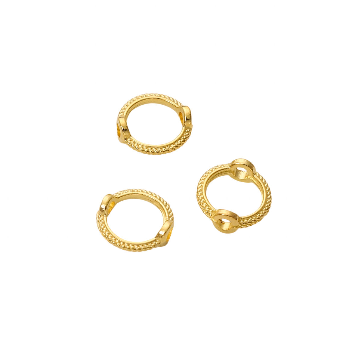 Alloy Color-Retaining Double-Hole Round Bead Bag Bead Ring DIY
