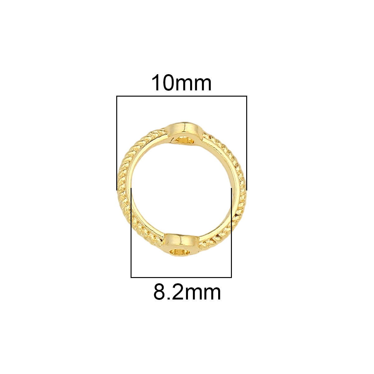 18K Copper Color-Preserving Double Ring Bead