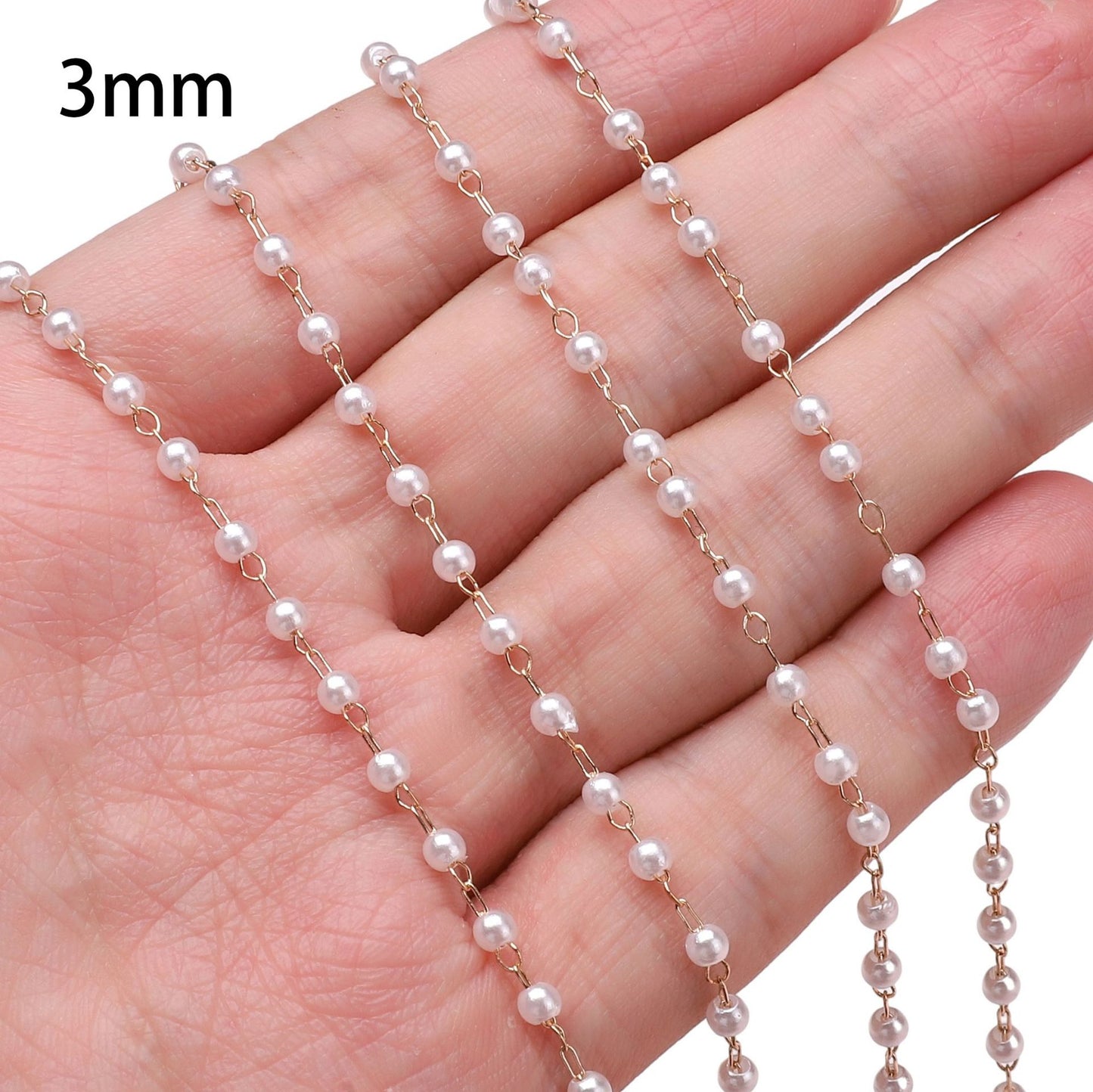 50cm ABS Pearl Copper Chain Jewlery Making Supplies
