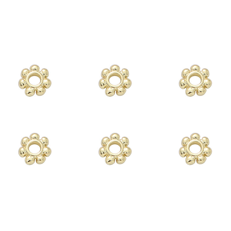 14K Gold-Plated Snowflake Spacer Beads