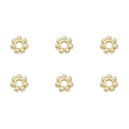 14K Gold-Plated Snowflake Spacer Beads