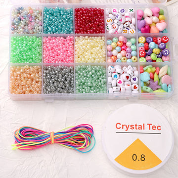 15-Compartment Acrylic Seed Bead Set – DIY Jewelry & Phone Charm Making Kit