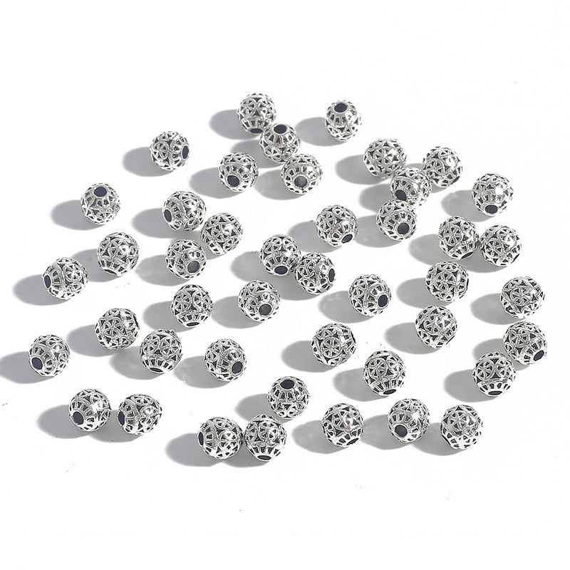 DIY Alloy Hollow Bead Components (Antique Silver Plated)