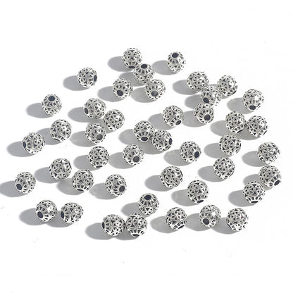 DIY Alloy Hollow Bead Components (Antique Silver Plated)