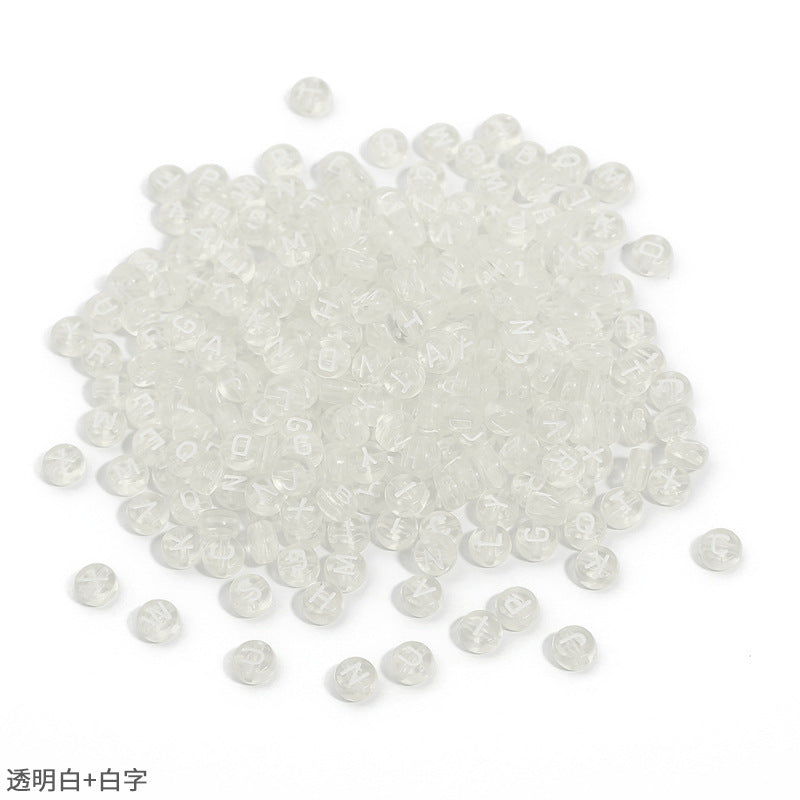 Transparent acrylic letter beads