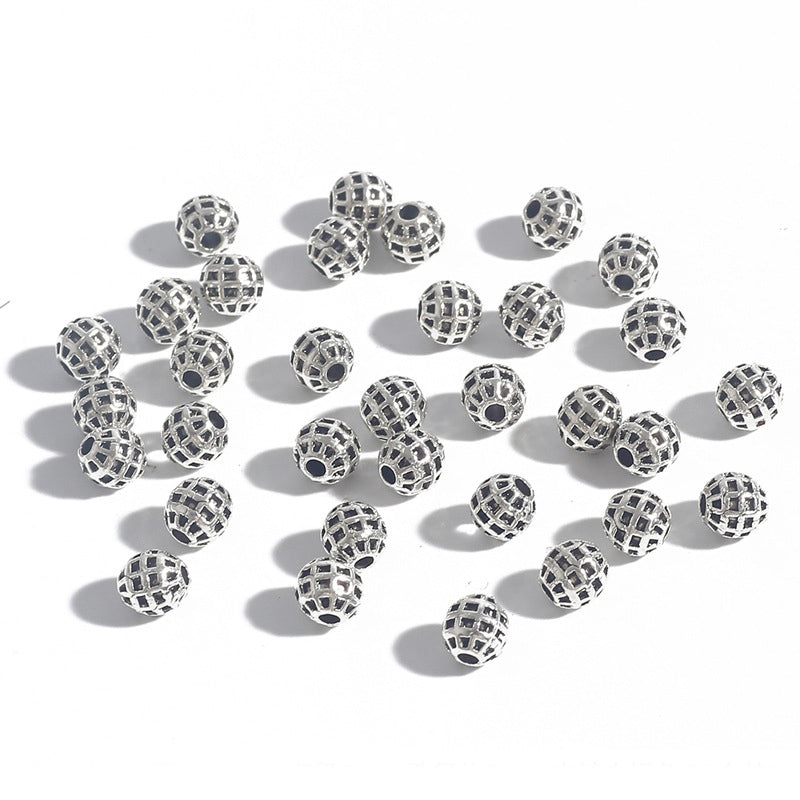 DIY Alloy Hollow Bead Components (Antique Silver Plated)