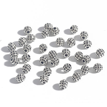 DIY Alloy Hollow Bead Components (Antique Silver Plated)