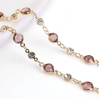 Pure Copper Color-Preserving Edging Glass Diamond Chain DIY