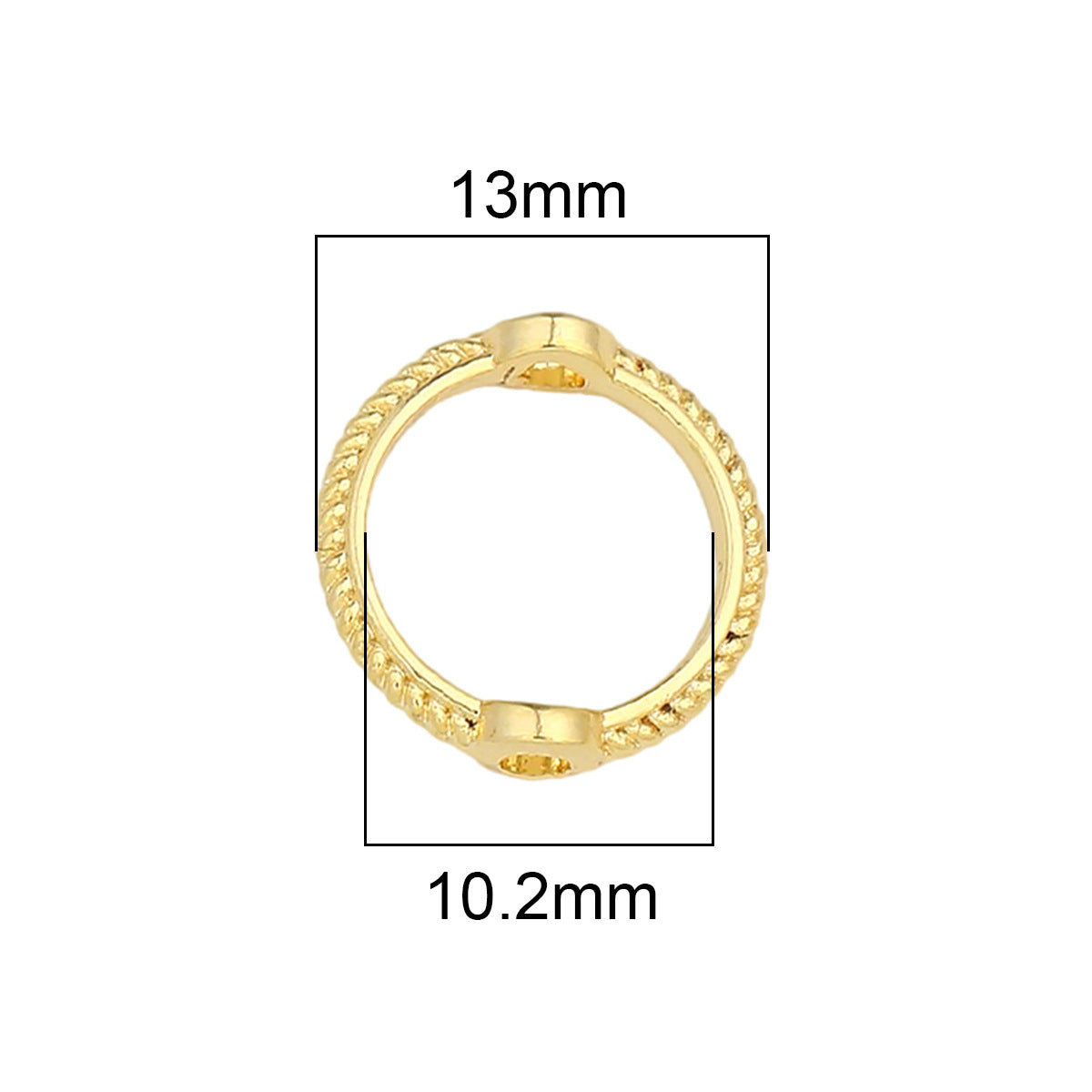 18K Copper Color-Preserving Double Ring Bead