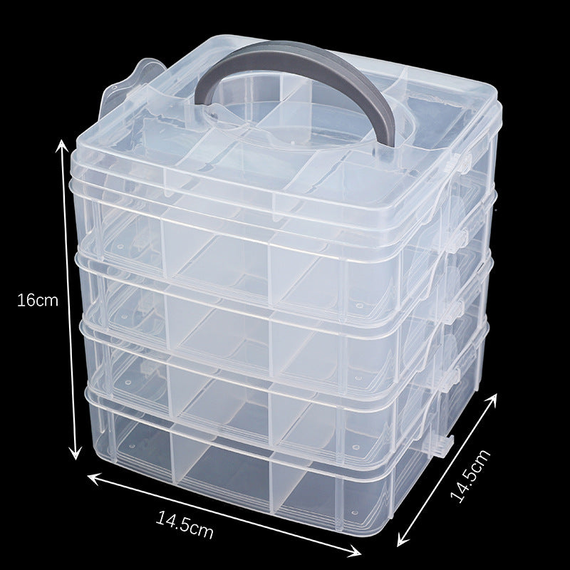 Transparent Plastic Compartment Storage Box